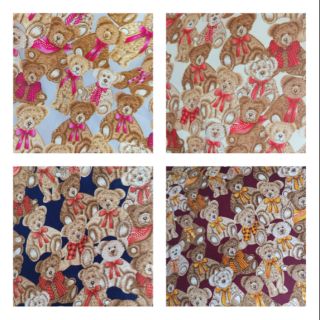 ผ้าคอตตอน(cotton)​ ลายตุ๊กตา​หมี 🐻🐻