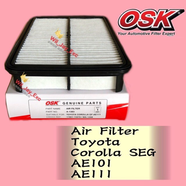 OSK A-1383 กรองอากาศ TOYOTA COROLLA SEG AE100, AE101 , AE111