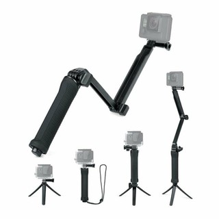 3 Way ไม้เซลฟี่พับได้ ขาตั้ง3ขาในตัว สำหรับโทรศัพท์ และ กล้อง 3 Way Selfie Monopod for GoPro SJCam Xiaomi Yi