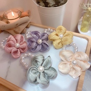 ยางรัดผม มุกดอกไม้สไตล์เกาหลีหวานๆพร้อมส่ง