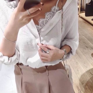 เสื้อเชิ้ตแฟชั่นพร้อมสายเดี่ยวผู้หญิง