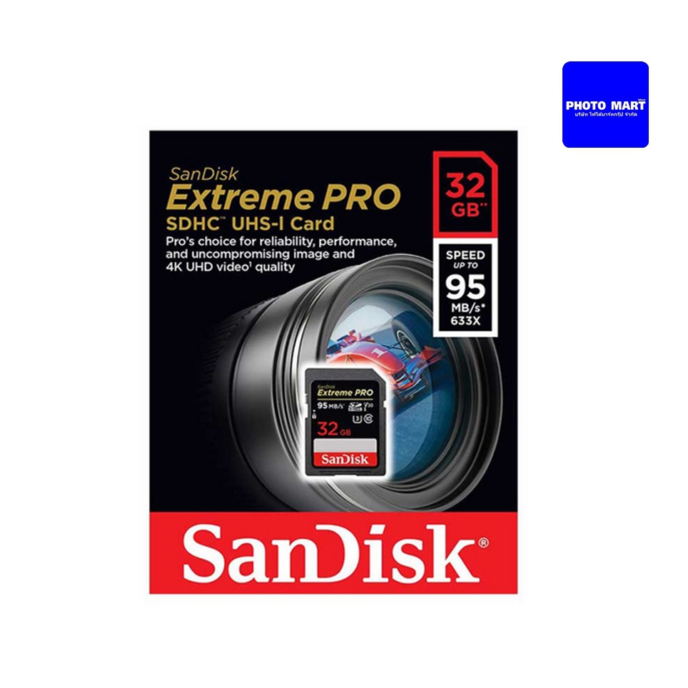 SanDisk Extreme Pro SD Card 32GB ความเร็ว อ่าน 95MB/S เขียน 90MB/S SDSDXXG_032G_GN4IN
