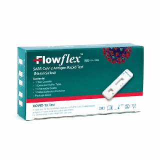 กล่องเขียว [ตรวจได้ทั้ง น้ำลาย/แยงจมูก] 2in1 Flowflex SARS-CoV-2 Antigen Rapid Test [Nasal/Saliva] ชุดตรวจโควิด omicron