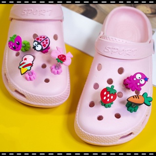 อุปกรณ์เสริมรองเท้าผู้หญิง Crocs Jibbitz สร้างสรรค์ ที่มีสีสัน โปร่งใส ลายผลไม้ ฤดูใบไม้ผลิ รองเท้าหัวเข็มขัด Crocs Charms