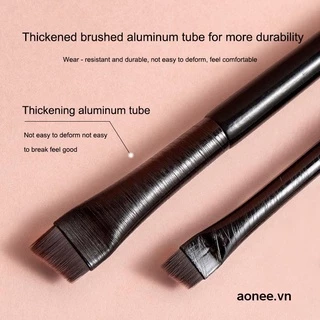 💖ใบมีดเอียงหัวเรียวขนแปรง Contour คิ้วแปรงเครื่องมือความงามแบบพกพา