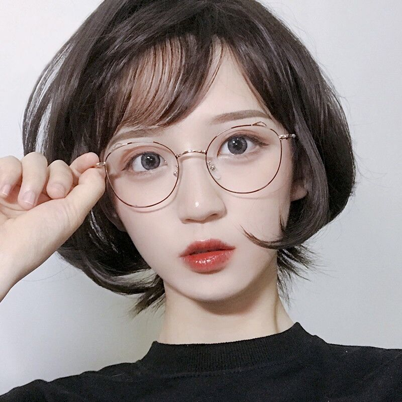 แว่นสายตาสั้นรุ่นใหม่ 50-600 แว่นป้องกันสีฟ้าหูแมวน่ารักรุ่นเกาหลี
