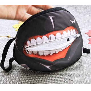 **ส่งจากไทย** หน้ากากผ้า มีซิป รูดเปิด/ปิด ดูดน้ำได้ ใช้แทน หน้ากากอนามัย ลาย Tokyo Ghoul Mask