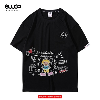 เสื้อยืดแขนสั้น พิมพ์ลายกราฟฟิติ keith haring joint off keith haring สีขาว แฟชั่นฤดูร้อน สําหรับผู้ชาย