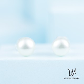 ต่างหูเงินแท้ มุกน้ำจืด Pearl | Wijittra Jewelry |