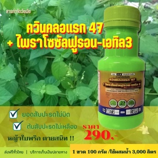 (ส่งฟรี)ยาฆ่าหญ้าใบพริก ควินคลอแรก47