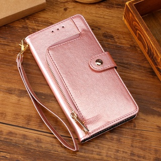 เคสโทรศัพท์หนัง PU ฝาพับ พร้อมช่องใส่บัตร และสายคล้องมือ สําหรับ Xiaomi Poco C51 C50