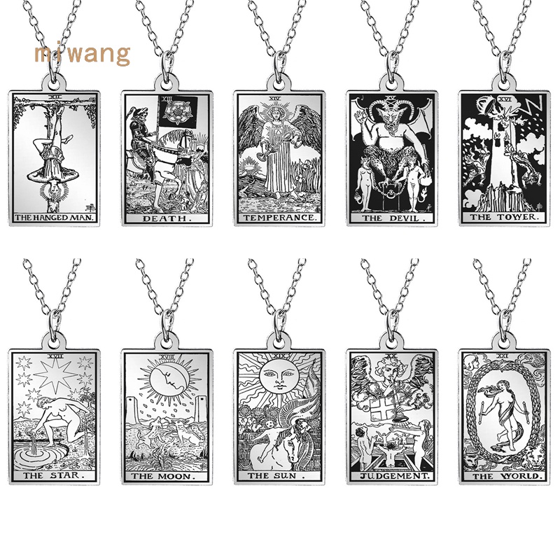 Wicca Tarot Card Wate Major Arcana Pagan จี้ Amulet สร้อยคอ