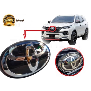 โลโก้ toyota สีดำรถ REVO new fortuner  ปี 2015-2022/  ขนาด 13 x 19 cm สินค้าเทียบงานแท้ใส่ได้ 100%**ครบเครื่องเรืองประดั