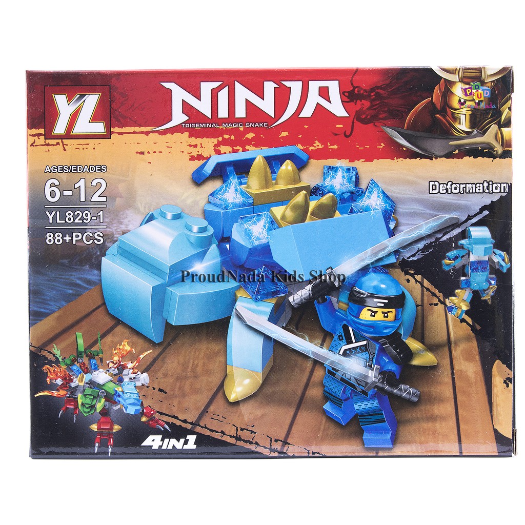 ProudNada Toys ของเล่นเด็กชุดตัวต่อนินจา YL NINJA TRIGEMINAL MAGIC SNAKE 88+ PCS YL829-1
