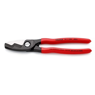 คีมตัดสายเคเบิ้ล ขนาด 200 มิล(ด้ามพลาสติก) KNIPEX NO.95 11 200 Cable Shears with twin cutting edge (200mm.) Factory Gear