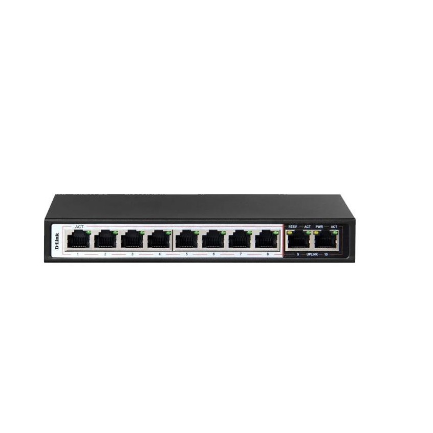 DLINK SWITCH & ROUTER DLINK , SWITCH GIGABIT 10 PORT UNMANAGED PoE 250m. Model : DGS-F1010P-E