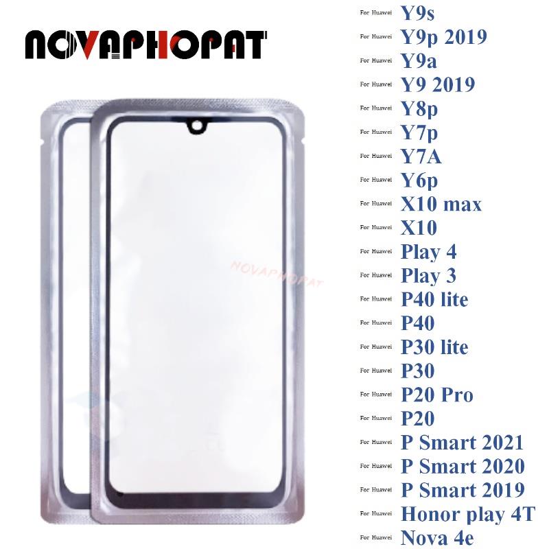 เลนส์กระจกหน้าจอสัมผัส LCD และ OCA สีดํา สําหรับ Huawei Y9s Y9 Prime Y9a Y9 Y8p Y7p Y7A Y6p Play 3 4