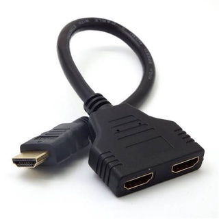 เอชดีเอ็มไอ 1 Male To Dual hdmi 2 Female Y Splitter Cable Adapter Male to Dual hdmi Twin Cable Adapter 1 in 2 out HDTV