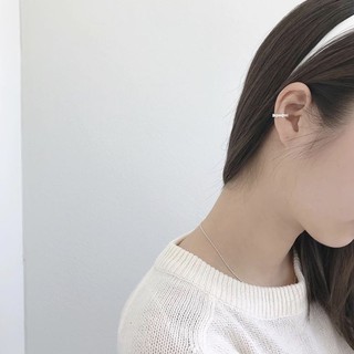 Winterwinter Jewelry Silver925 : เครื่องประดับเงินแท้ Ear cuff ต่างหูหนีบเพชร ไม่ต้องเจาะ สามารถบีบหรือขยายเองได้