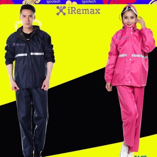 New iRemax ชุดเสื้อและกางเกงกันฝนครบชุด Raincoat Suit Shirt &amp; Pant