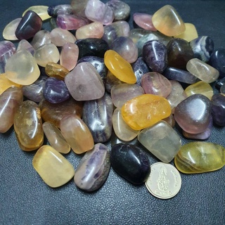 หินฟลูออไรต์หลากสี เม็ดโตๆ Fluorite จัดชุด 100 กรัม