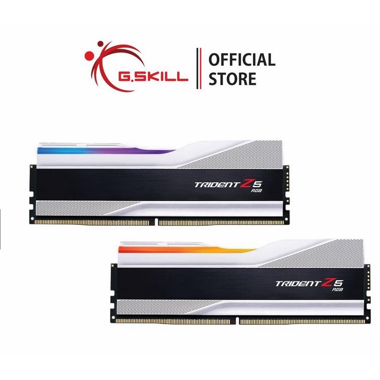 แรมพีซี G.SKILL - DDR5-RAM P/C 32/6000 Trident Z5 RGB Silver (F5-6000U4040E16GX2-TZ5RS) 16GBx2 (40-4