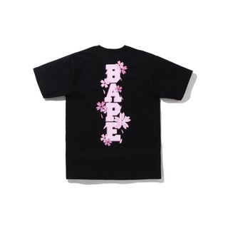 เสื้อยืดคอกลมcrew neckเสื้อยืดแขนสั้น พิมพ์ลาย BAPE SAKURA PHOTO APE HEAD SAKURA APE-Man แฟชั่นฤดูร้อน สําหรับผู้ชายS-4X