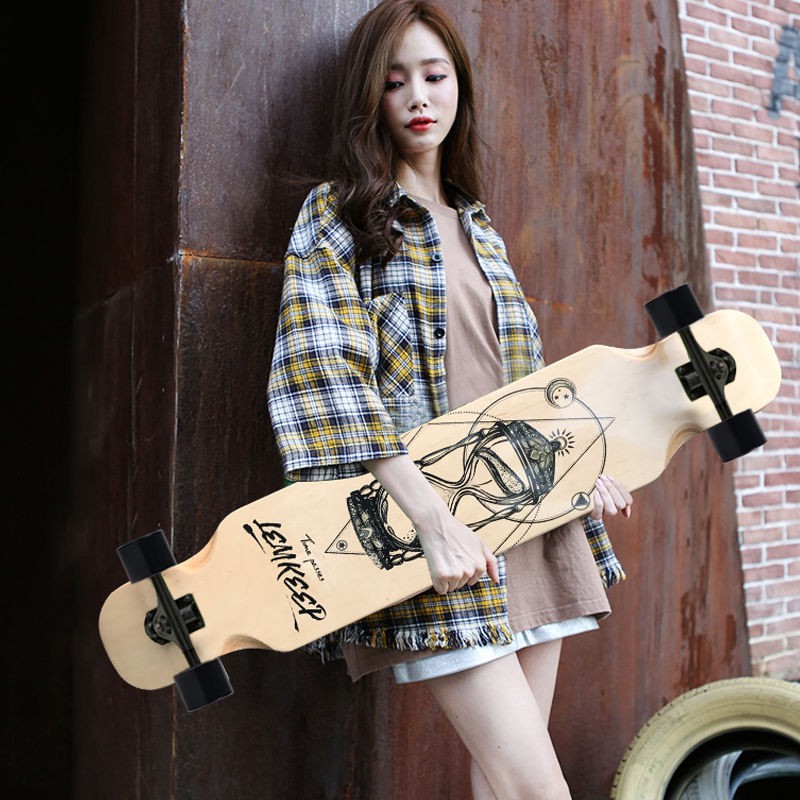 Longboard Skateboard Girl Beginner Professional Edition Student Korean Version Scooter Adult Four-wheel Boy 
