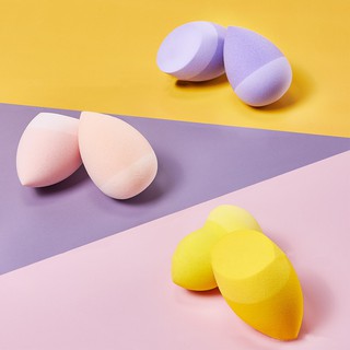 ฟองน้ำ ชนิดซิลิโคน สีม่วง และสีชมพู สำหรับแต่งหน้า