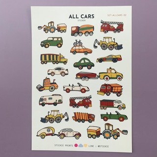 สติ๊กเกอร์ติดเล่น กันน้ำ ลาย ALLCAR ( Sticker dicut 1 sheet )