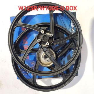 ล้อแม็ก (RACING HL) WAVE 125R W100S U-BOX WAVE 125X หน้าดิสหลังดรัม สีดำล้วน รหัสสินค้า 018171