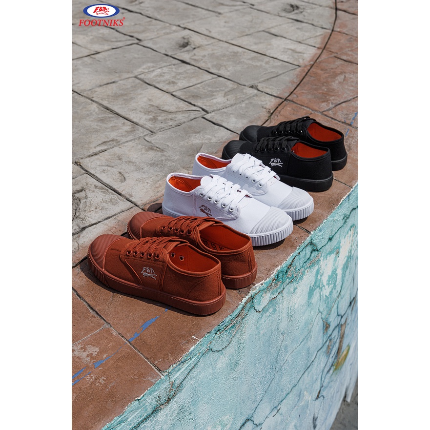 รองเท้านักเรียน Footniks รุ่น F205   รองเท้าผ้าใบนักเรียนแบบผูกเชือก เบอร์ 31-45