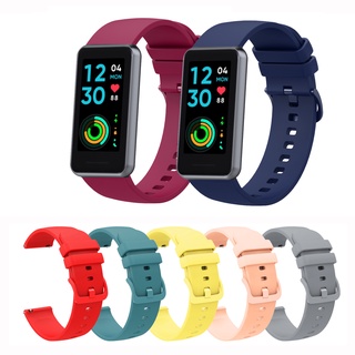 สายนาฬิกาข้อมือ ซิลิโคนนิ่ม กันน้ํา 18 มม. สําหรับ Realme band 2