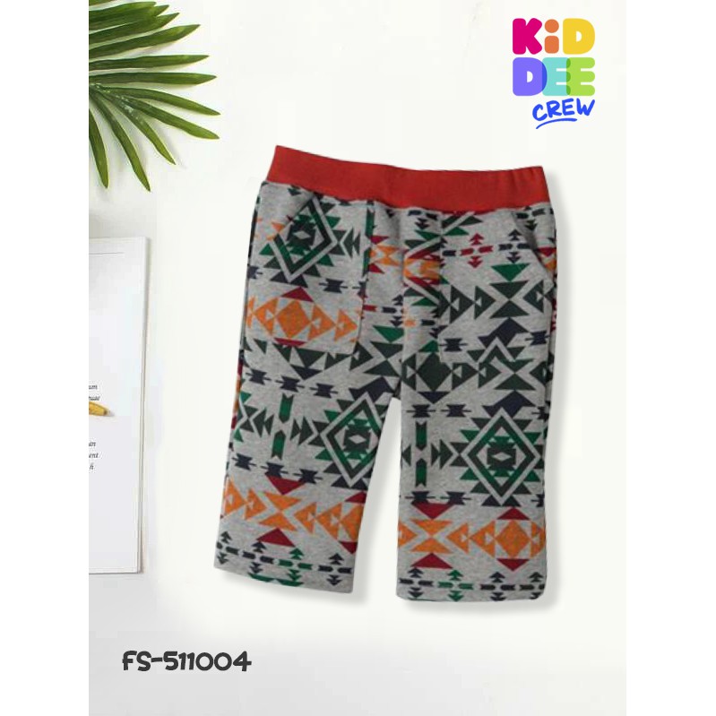 KiddeeCrew กางเกงขาสั้นสีเทาลายสามเหลี่ยม Heather Grey Aztec Shorts เหมาะสำหรับอายุ 1-10 ปี