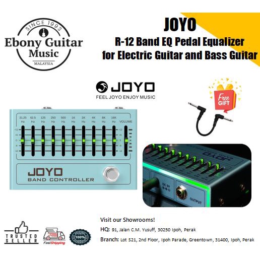 Joyo R-12 Band EQ Pedal Equalizer (31.25Hz-16kHz) สําหรับกีตาร์ไฟฟ้าและเบสฟรีสายแพทช์ (R12)