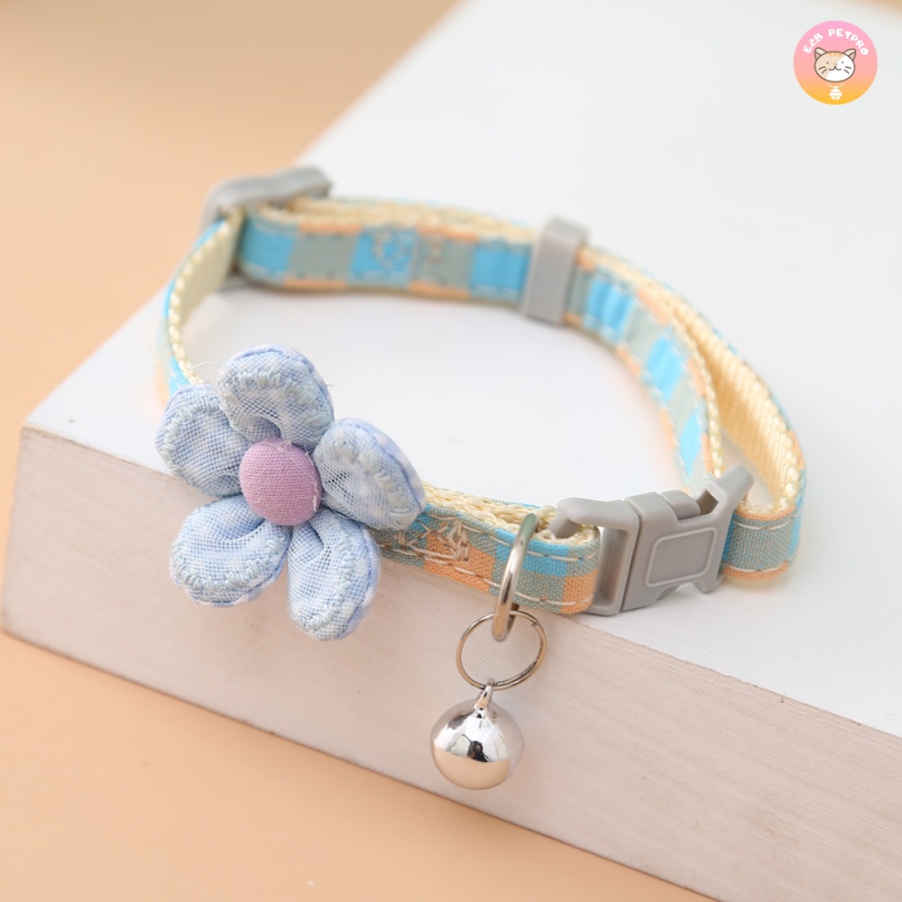 ปลอกคอแมว ปลอกคอสุนัข ปลอกคอดอกไม้4สีน่ารัก พร้อมกระดิ่ง รูปที่ 8