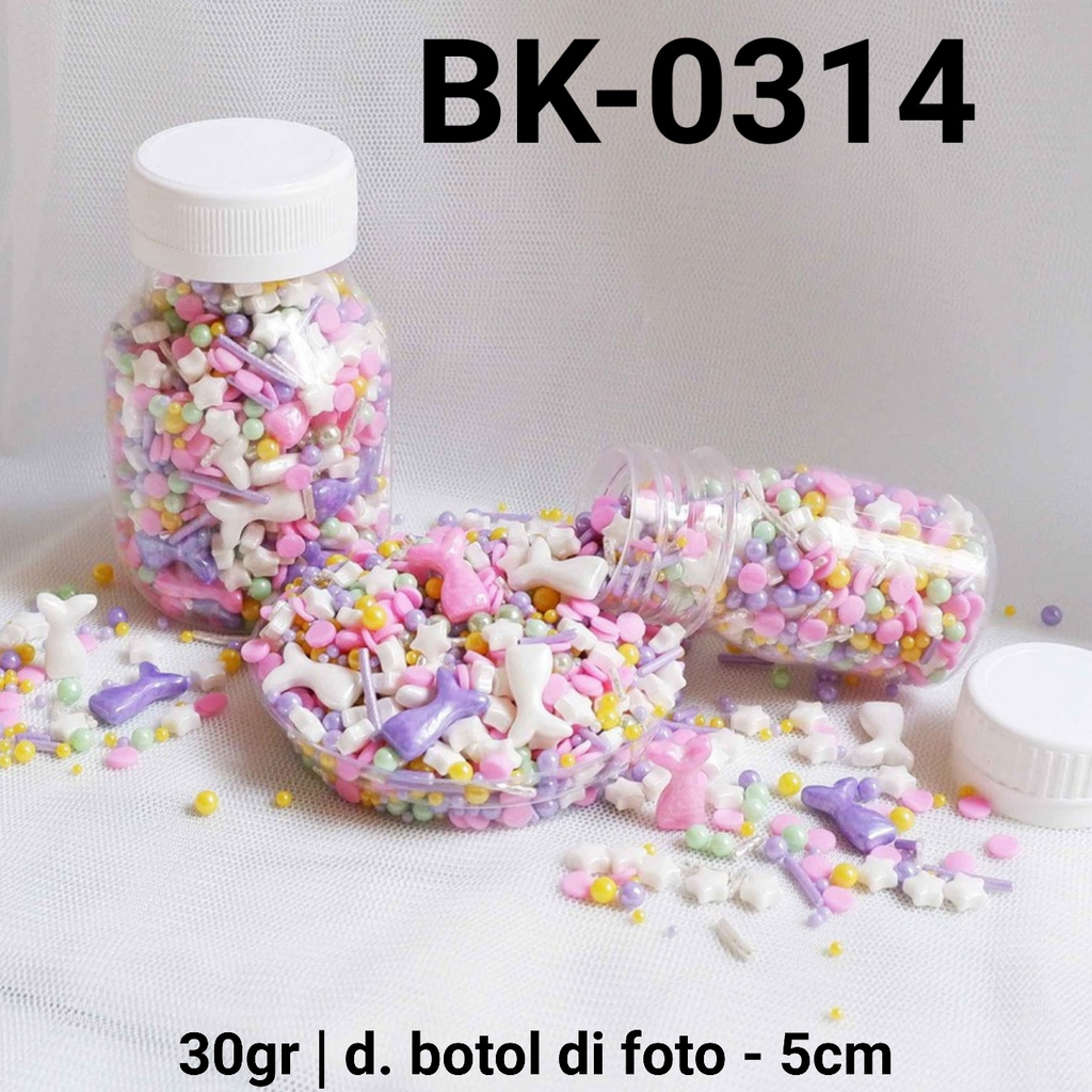 UNGU BK-0314 โรยสปริงkel 30gr หางนางเงือก สีม่วง สีชมพู สีขาว
