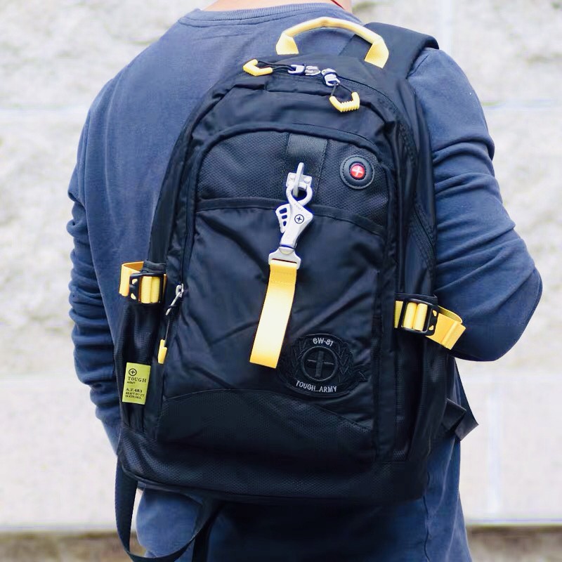 Tough Warrior (L) กระเป๋าเป้สะพายหลังผู้ชายแฟชั่นไนลอนโพลีเอสเตอร์