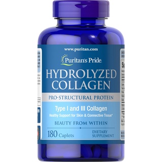 📌พร้อมส่ง  แท้ 💯% Puritan’s Pride Hydrolyzed Collagen 1000 mg 180 Caplets