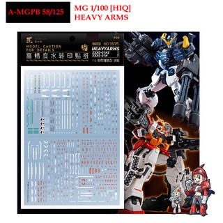 ดีคอลน้ำ [ARTISANS CLUB] A-MGPB 58/125 HEAVY ARMS 01H2/0H1 [HIQ] MG 1/100 WATER DECAL เรืองแสงในแสงแบลค์ไลค์