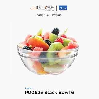 JJGLASS - (Ocean) P00625 Stack Bowl - ชามสเต็กโบว์ ชามดินเนอร์เเวร์ ชามโอเชี่ยนกลาส 6 นิ้ว Stack Bowl Ocean Glass P00625 Dinnerware Stack Bowl 6" บรรจุ 6 ใบ