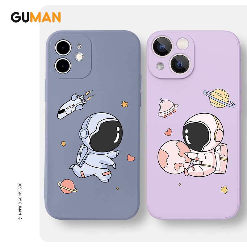 Guman เคสคู่ เคสไอโฟน คู่รัก ขอบเหลี่ยมกันกระแทกซิลิโคนนุ่มการ์ตูนน่ารักตลก เคสโทรศัพท์ Compatible for iPhone 16 15 14 13 12 11 Pro Max SE 2020 X XR XS 8 7 6 6S Plus พลัส XYB169