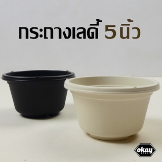 ซื้อ 1 แถม 1  Okay plas กระถางเลดี้ ทรงกลมเตี้ย ขนาด 5 นิ้ว