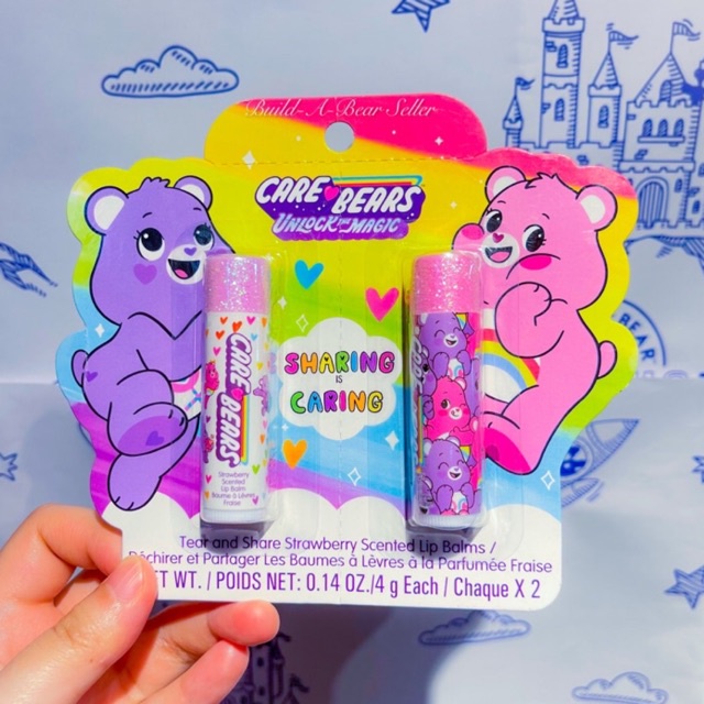 USA import พร้อมส่ง Lip Balms Care Bears ลิปบาล์ม น้องหมี แคร์แบร์ แพคคู่(1ชุด มี2ชิ้น) สินค้าจากอเมริกาแท้