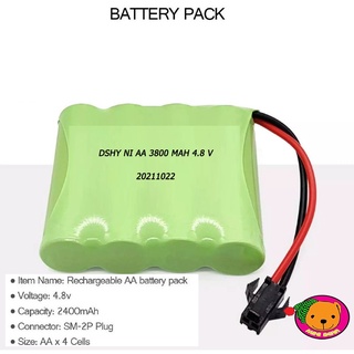 แบตเตอรี่ ขนาด 4.8V 3800 mAh สี่เซลส์ สองสายแจ็คดำ กำลังไฟดี ทนทาน