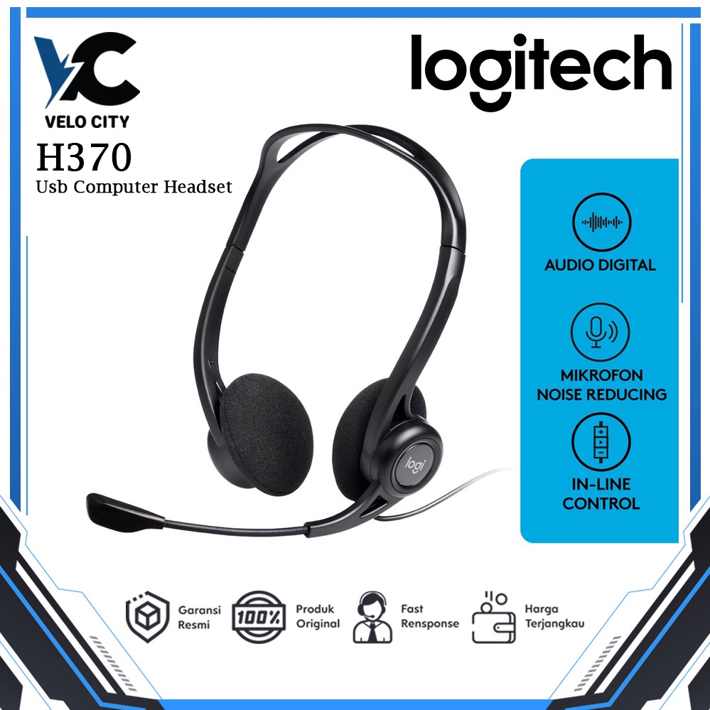 Logitech H370 ชุดหูฟัง USB พร้อมเสียงดิจิทัล - ชุดหูฟัง USB ดั้งเดิม