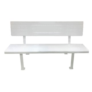 Chair table WHITE BACKREST CAST PLASTIC BENCH 130CM Outdoor furniture Garden decoration accessories โต๊ะ เก้าอี้ ม้านั่ง