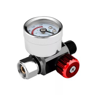 อะไหล่เกจ์วัดลมินิ สำหรับกาพ่นสี สำหรับปรับแรงลม FR-1B Mini Air Regulator With Pressure Gauge Spray Gun Portable