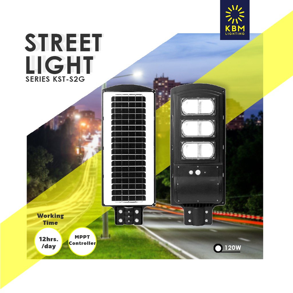 โคมไฟถนนโซล่าเซลล์ led Solar Street Light รุ่น KST-S2G by KBM LIGHTING