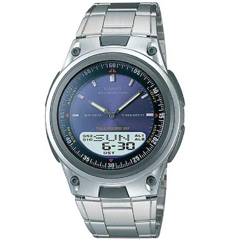 Casio Standard นาฬิกาข้อมือผู้ชาย สีเงิน สายสแตนเลส รุ่น AW-80D-2AVDF